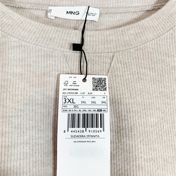 Mango Puffed Sleeves Sweater Size 3XL NWT - Picture 11 of 12